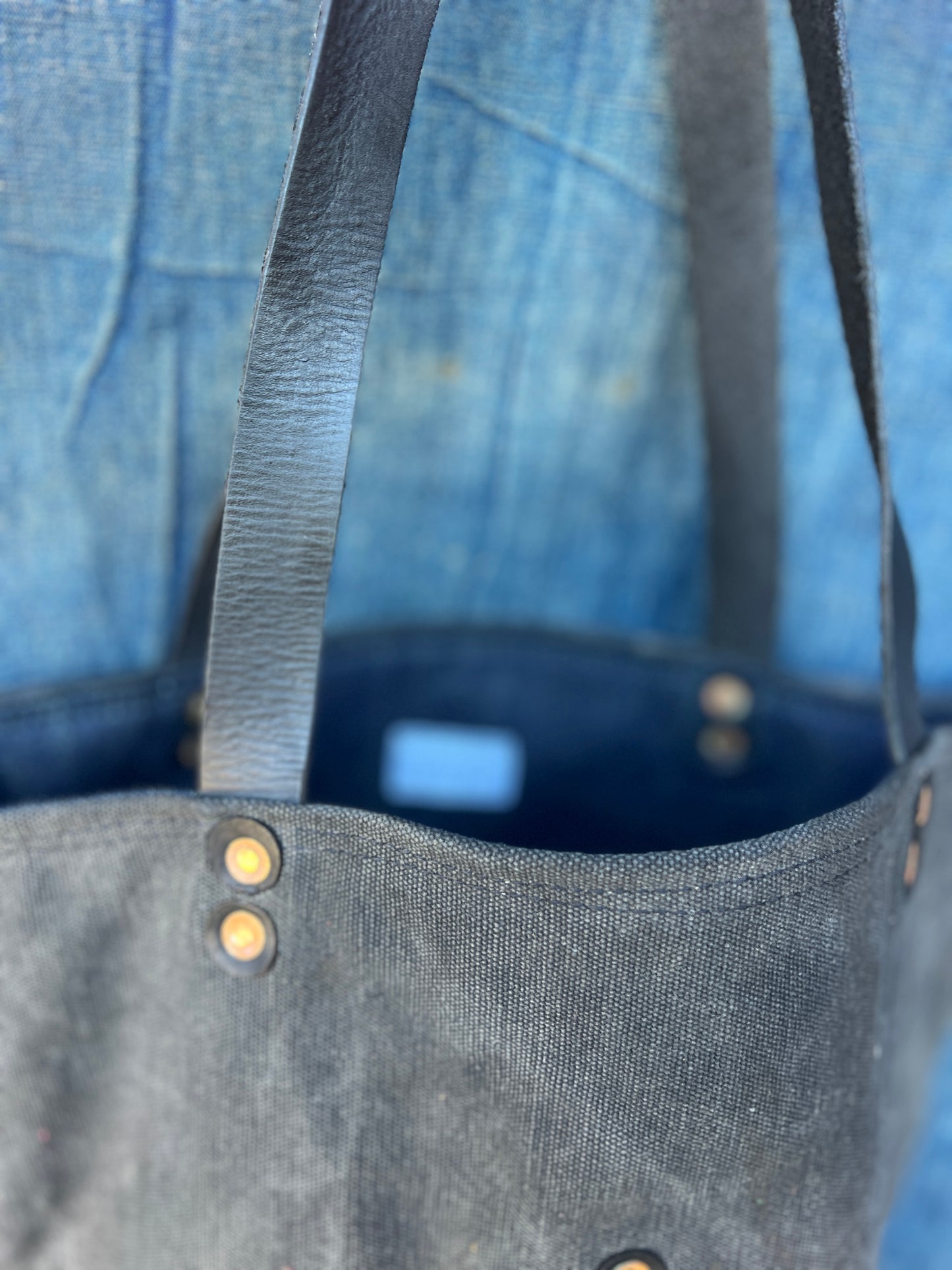 Vintage black canvas tote #2