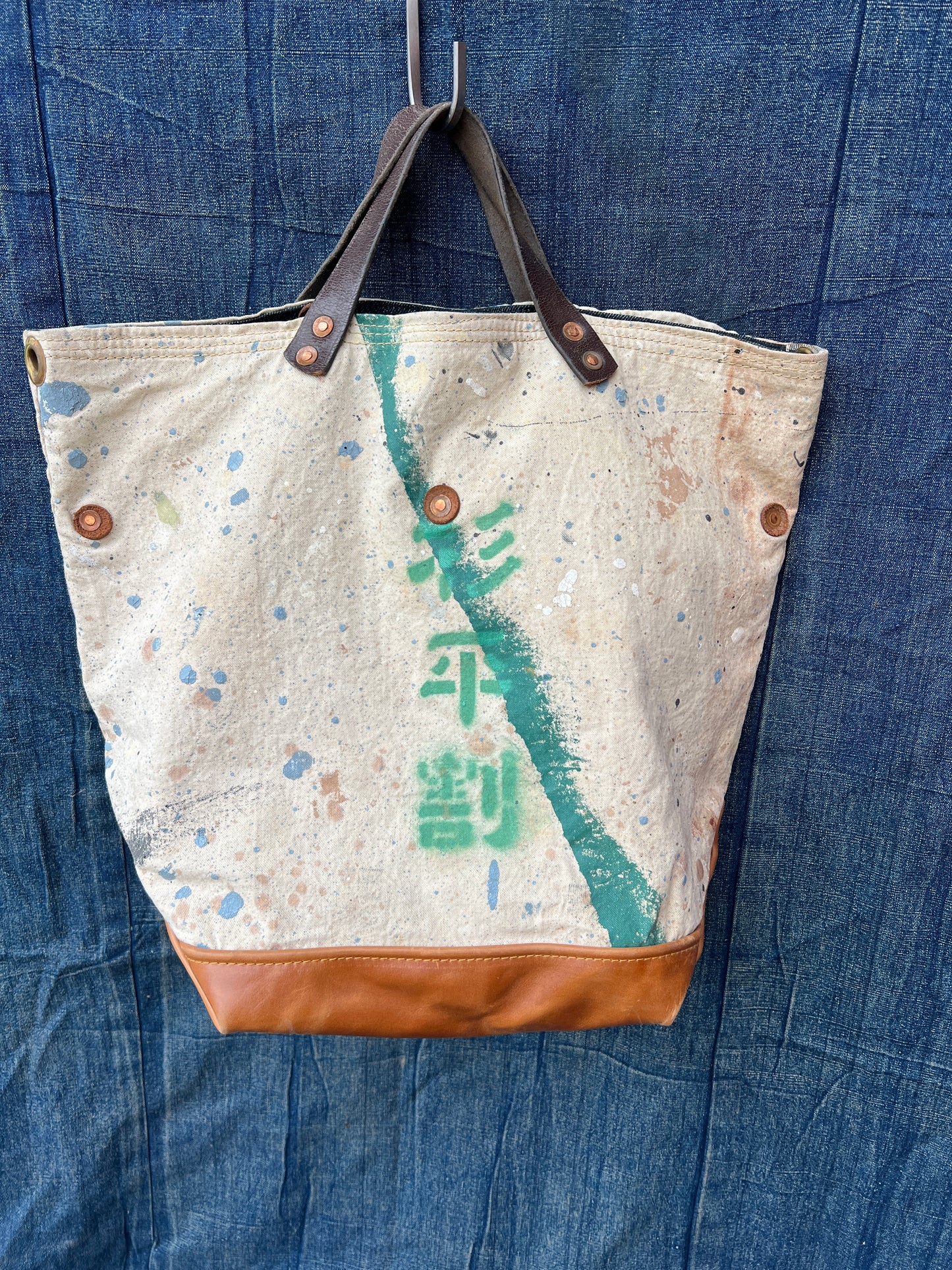 Vintage painters tarp tote