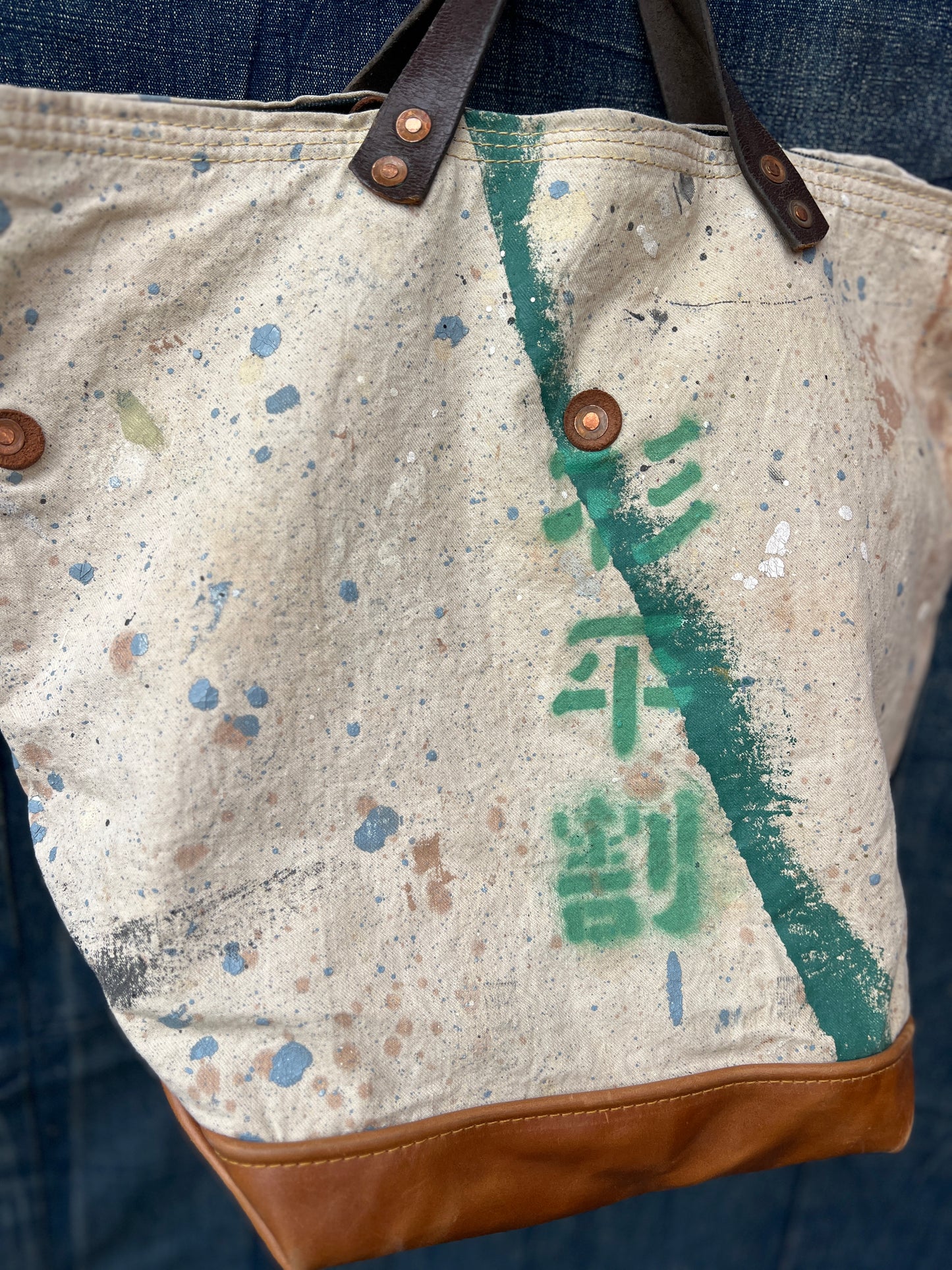 Vintage painters tarp tote