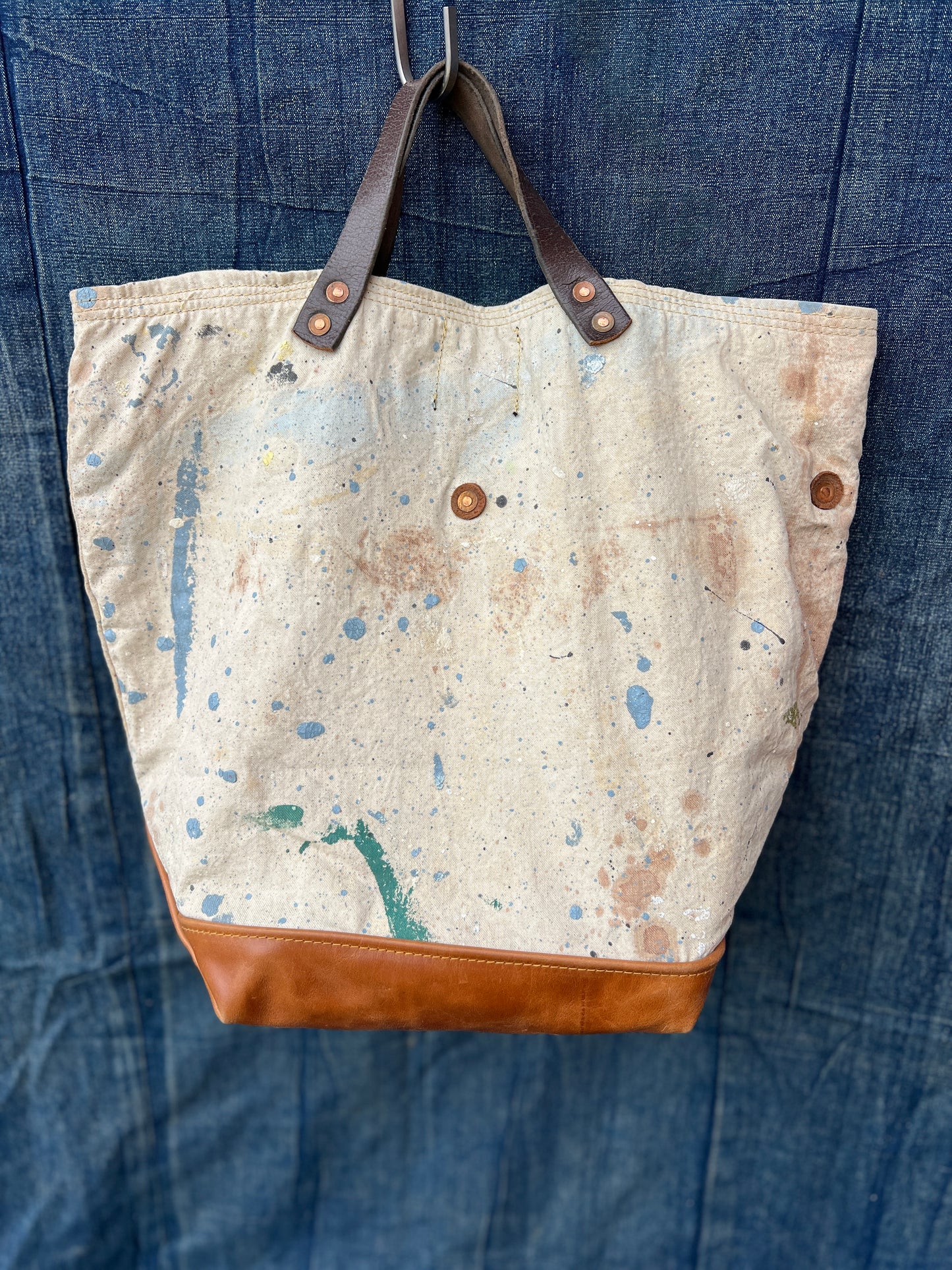 Vintage painters tarp tote