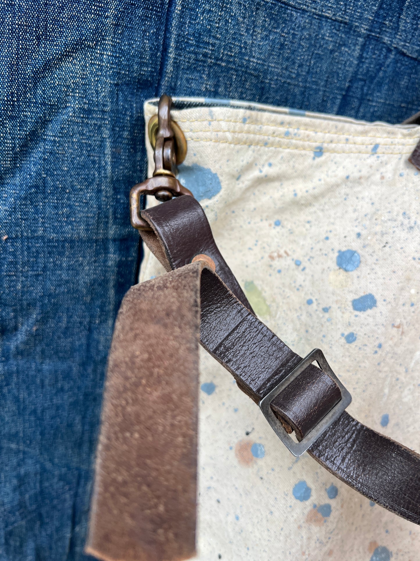 Vintage painters tarp tote