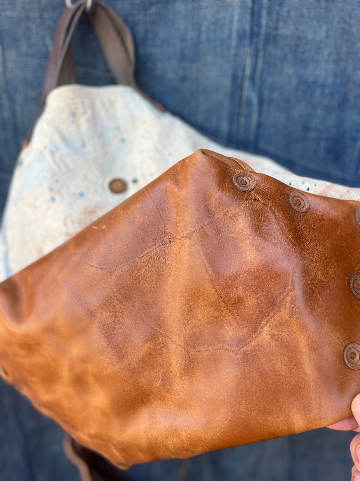 Vintage painters tarp tote