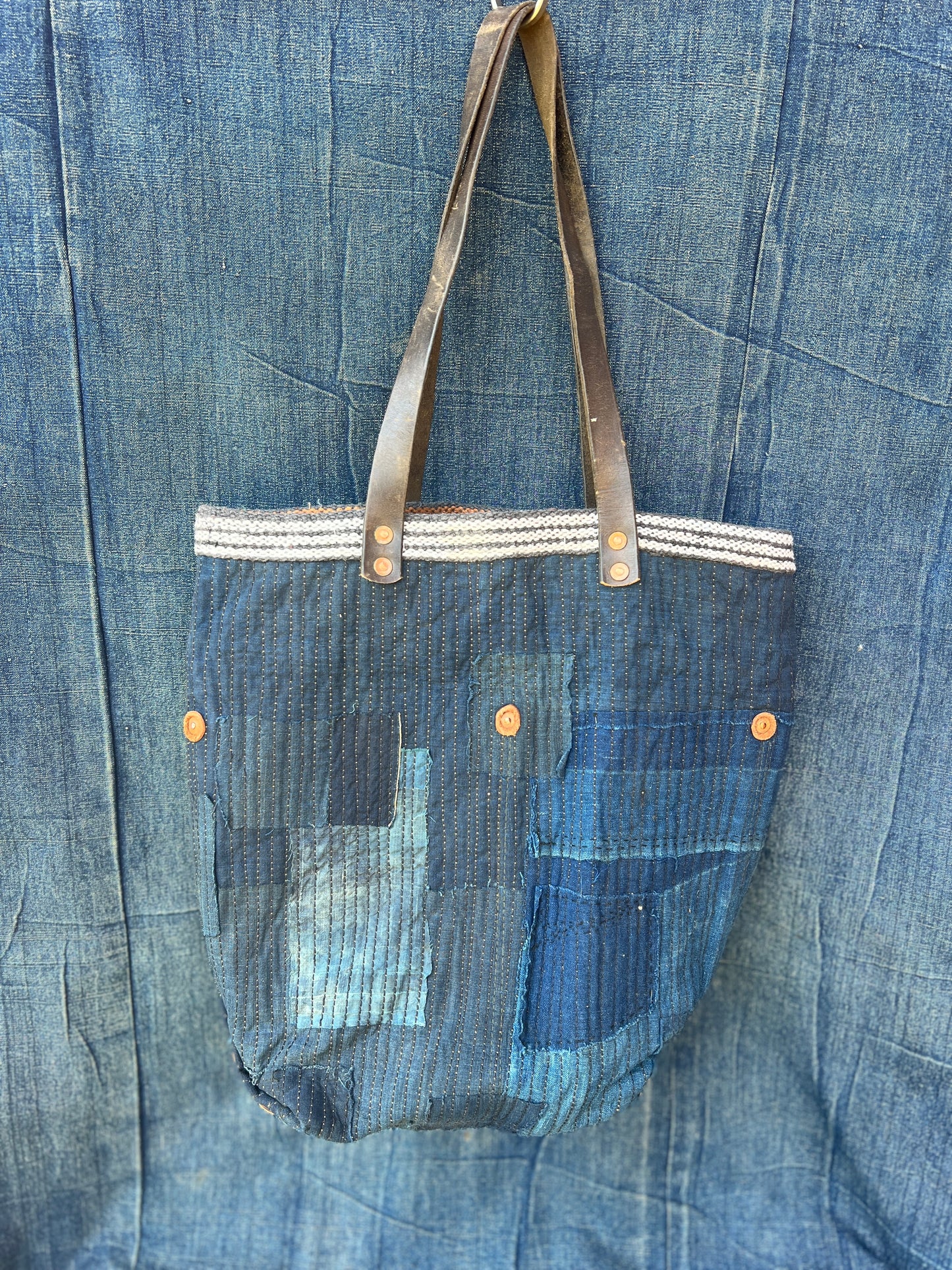 Japanese patchwork fabric tote