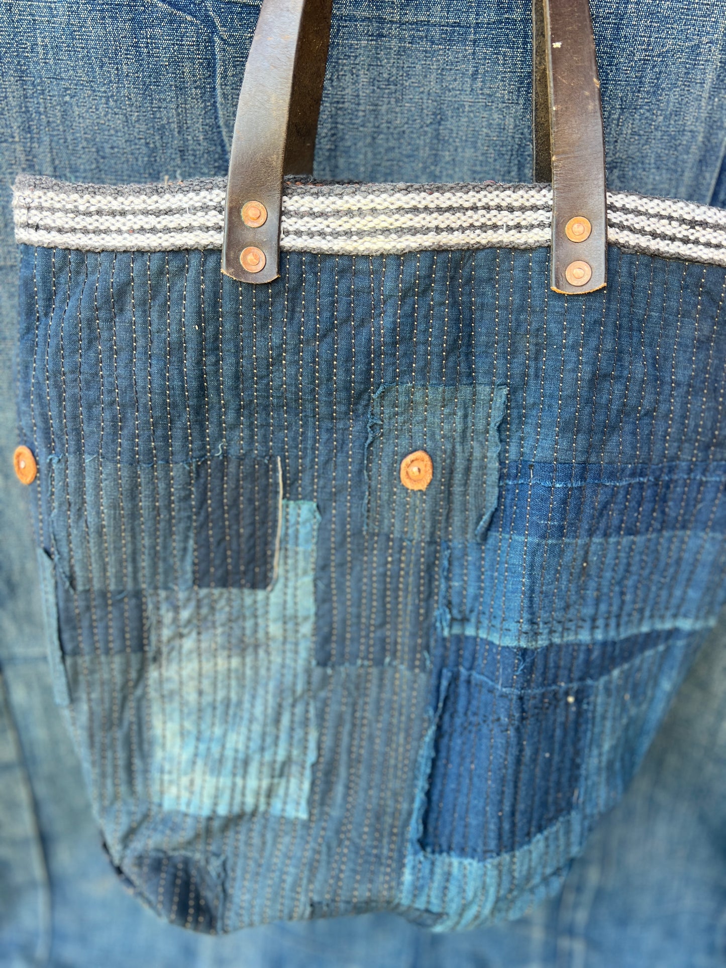 Japanese patchwork fabric tote