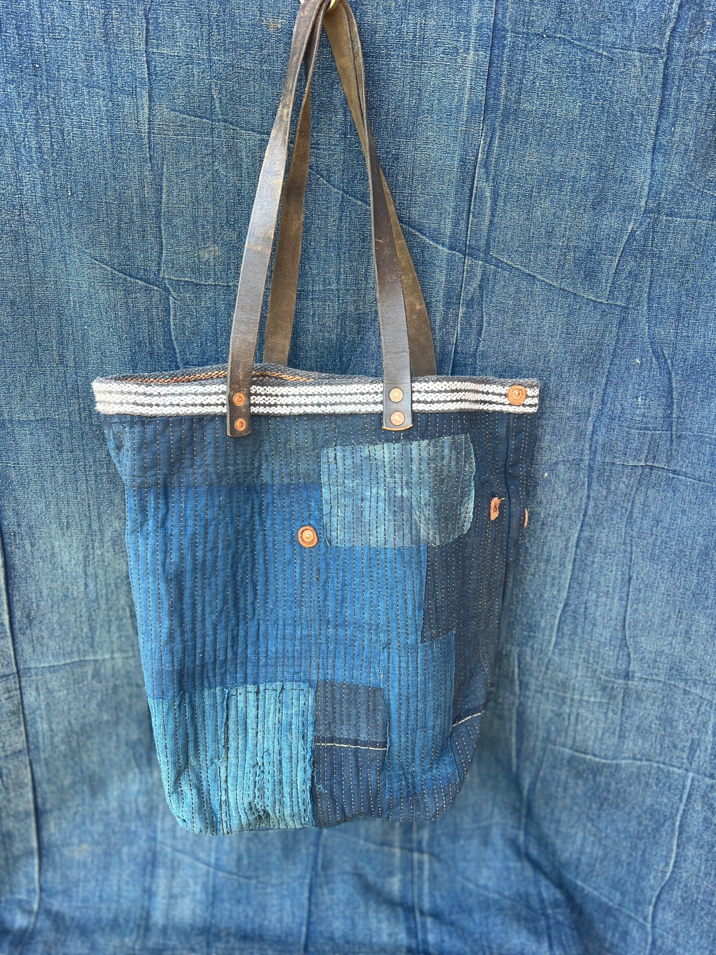 Japanese patchwork fabric tote