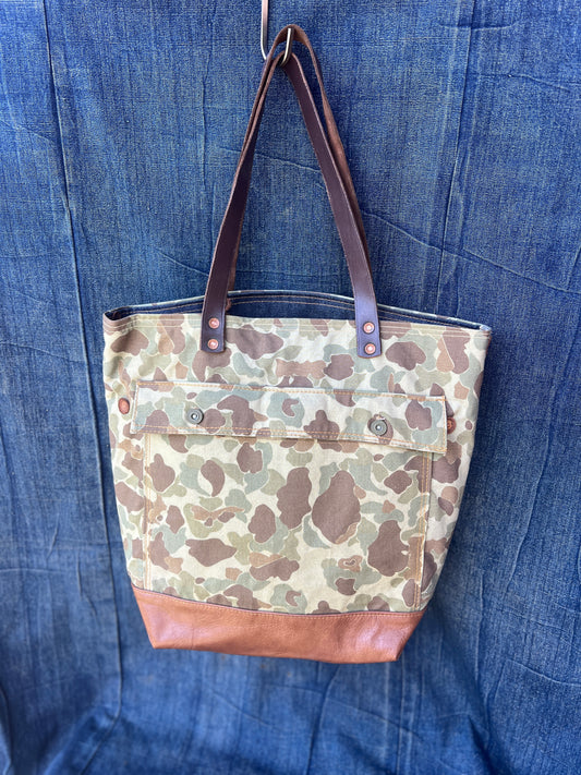 Frogskin camouflage tote